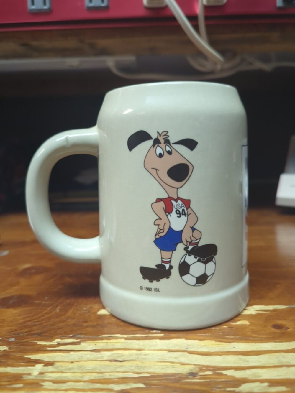 Vintage 1994 USA Fifa World Cup Sports Football / Soccer Striker Stein / Mug
